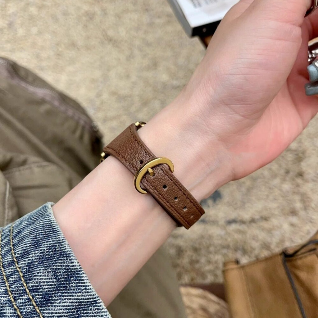 Horseshoe Buckle Leather Strap For Apple Watch