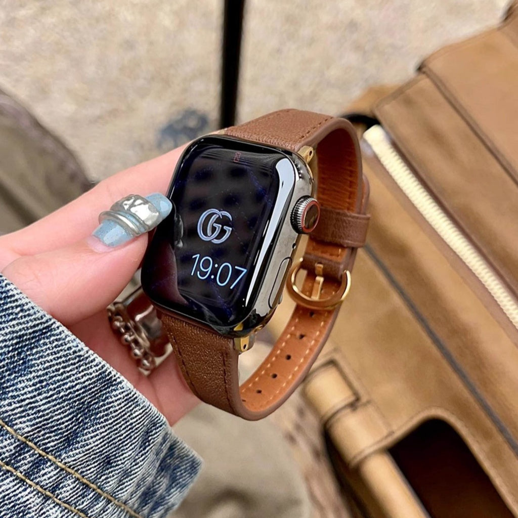 Horseshoe Buckle Leather Strap For Apple Watch