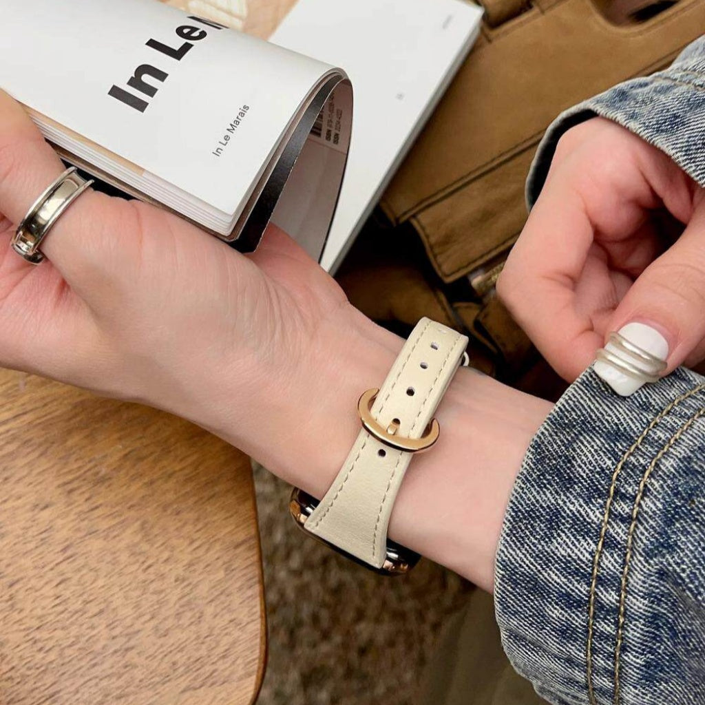 Horseshoe Buckle Leather Strap For Apple Watch