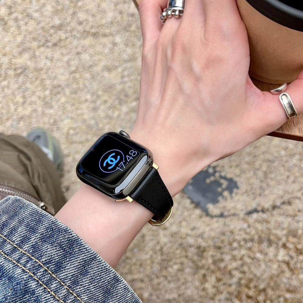Horseshoe Buckle Leather Strap For Apple Watch