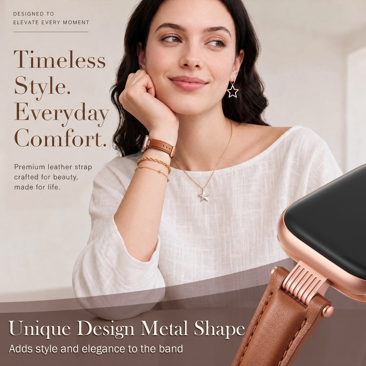Cavelle Leather Band For Apple Watch