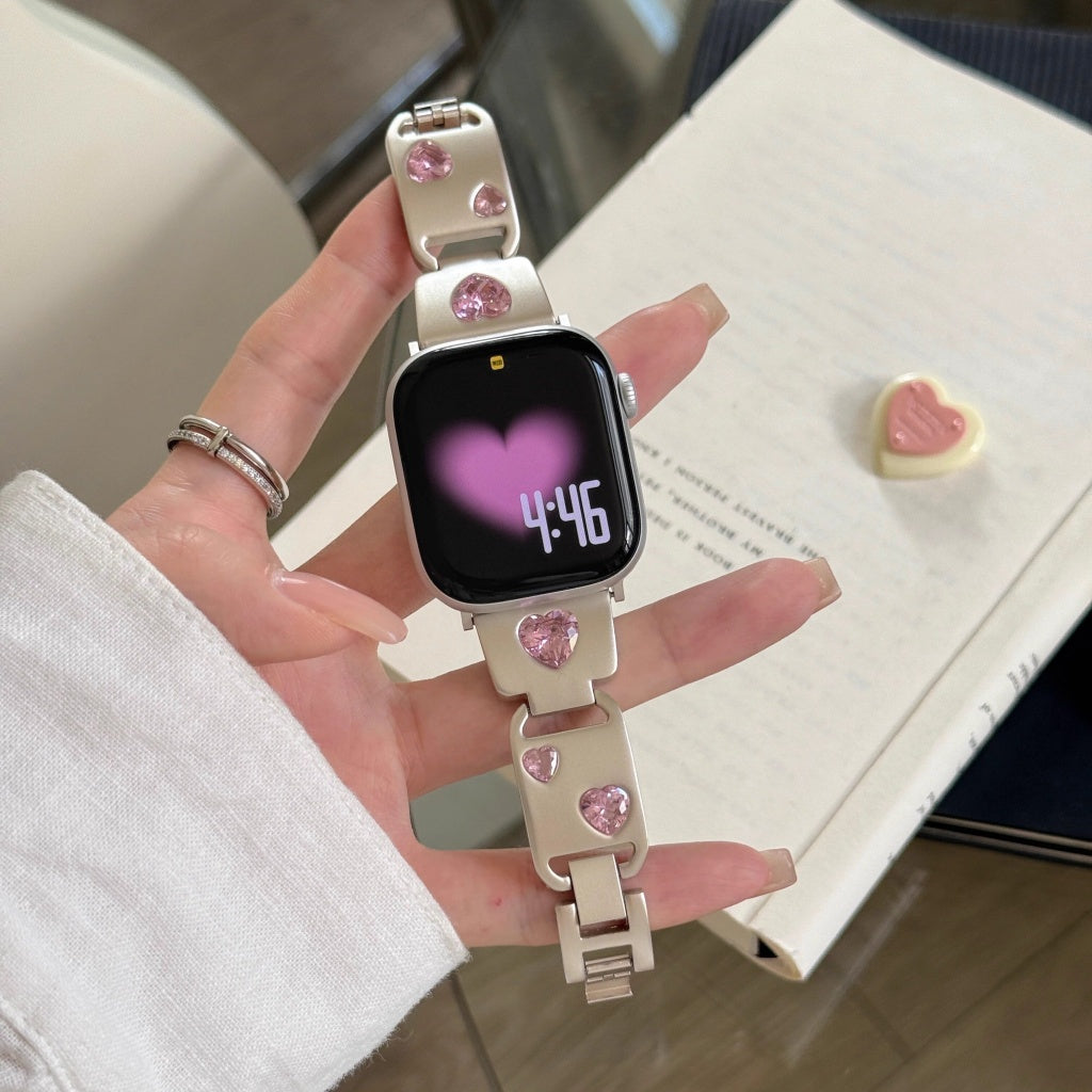 Heart Diamond Metal For Apple Watch Band