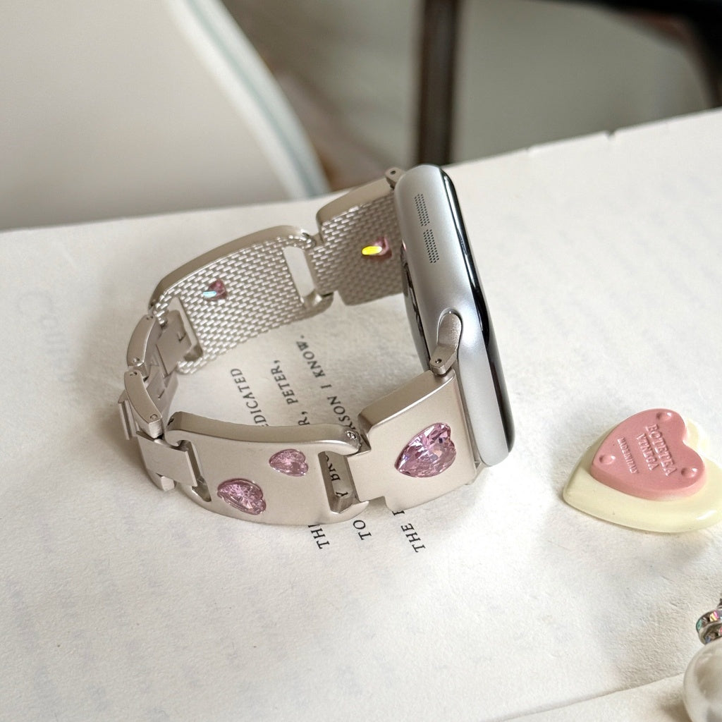 Heart Diamond Metal For Apple Watch Band