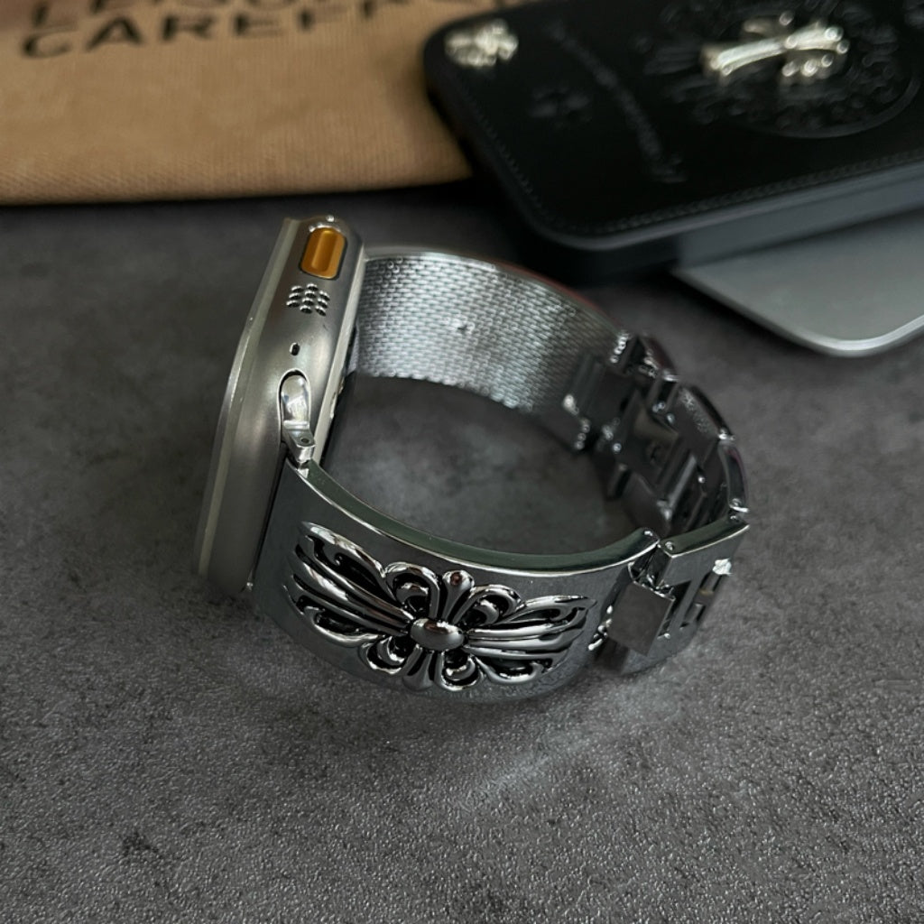 Retro Chrome Hearts Metal Apple Watch Band