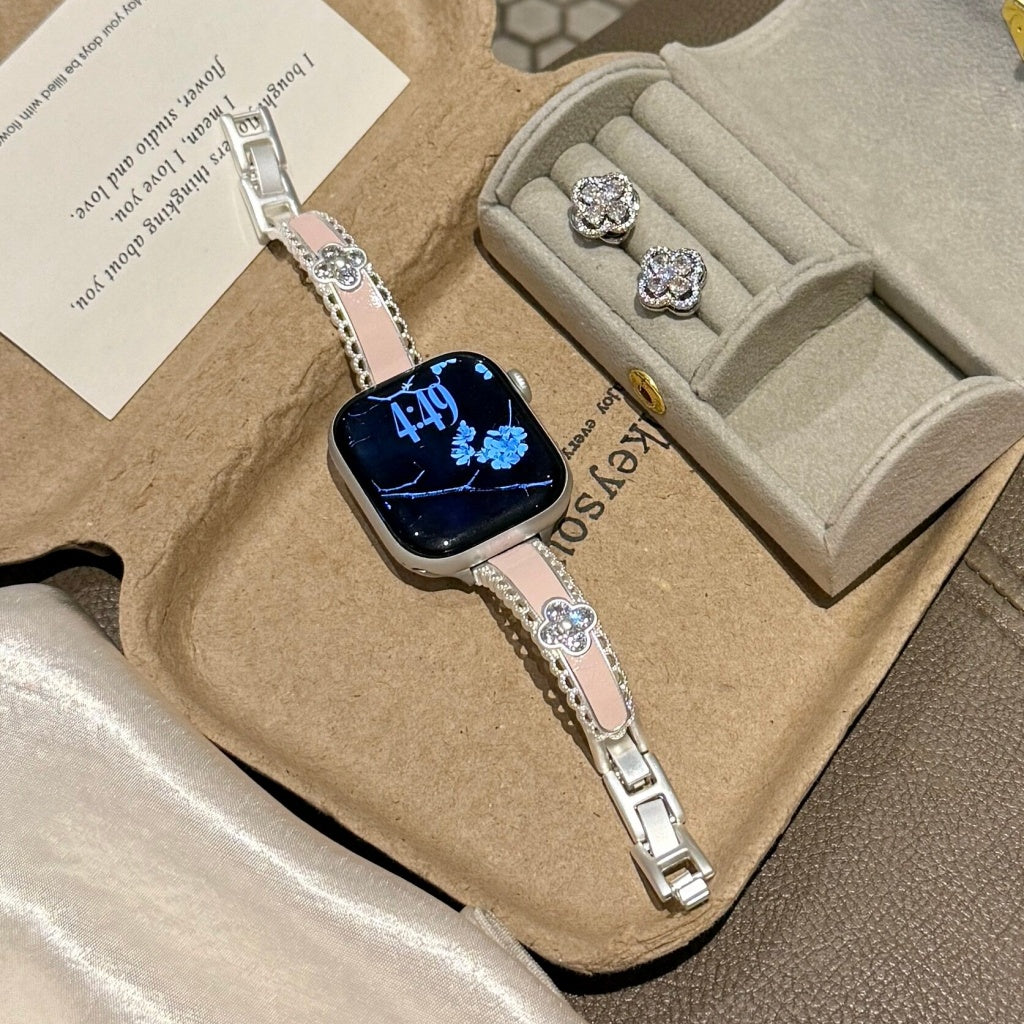 Celestine Crystal Leather Band For Apple Watch
