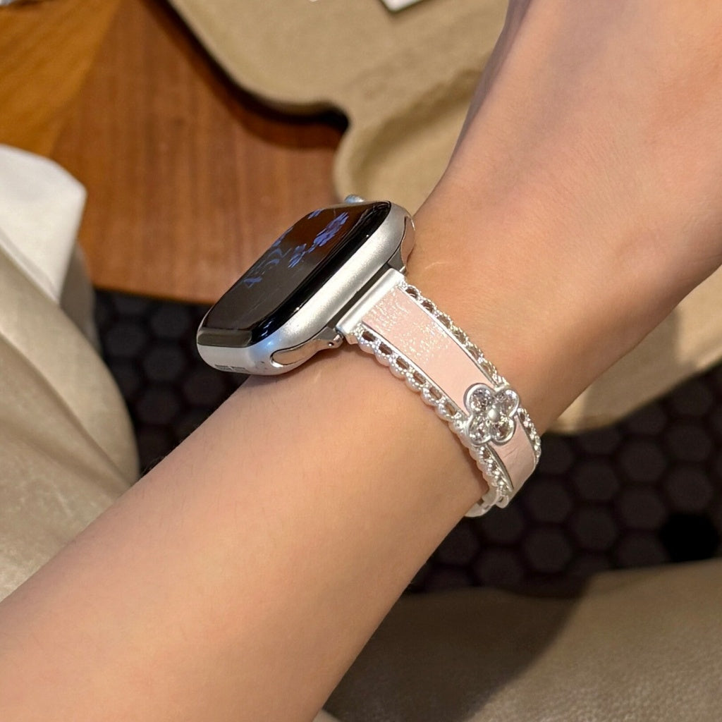 Celestine Crystal Leather Band For Apple Watch