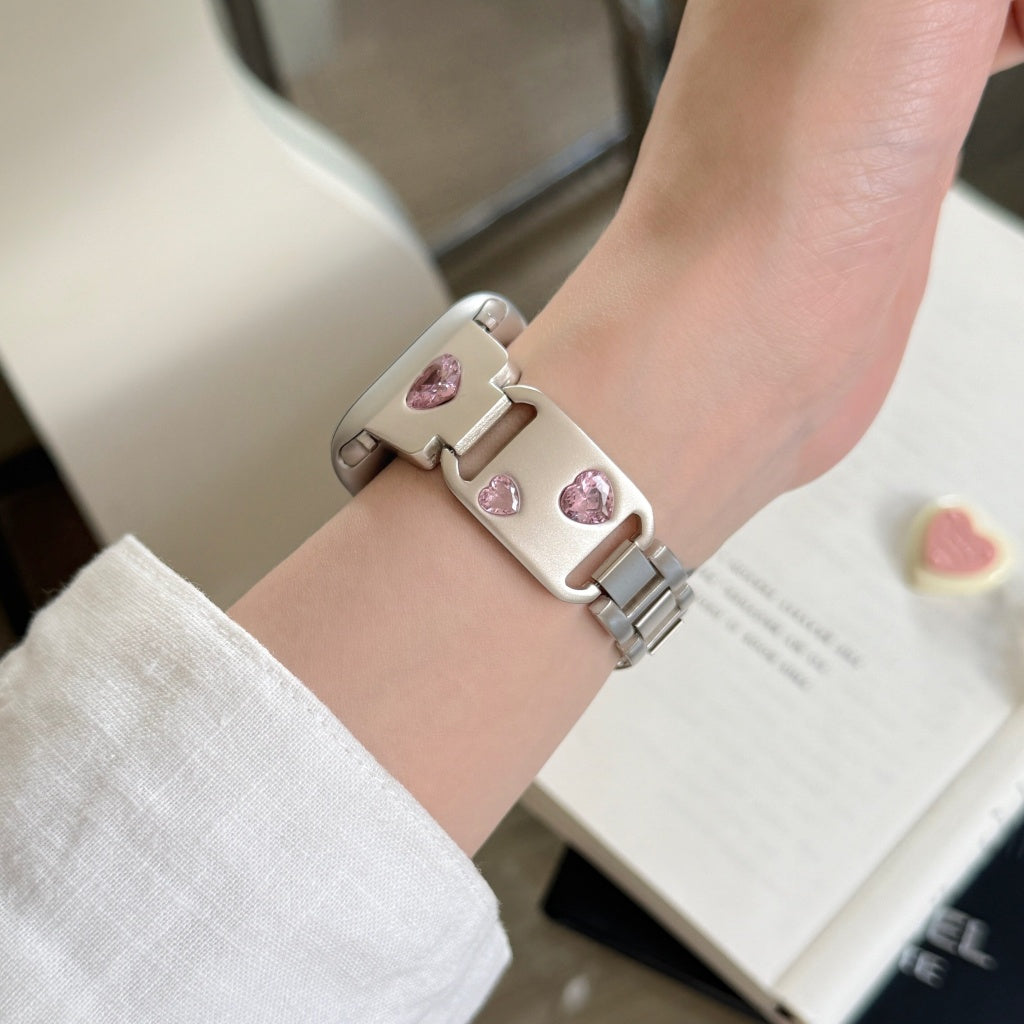 Heart Diamond Metal For Apple Watch Band