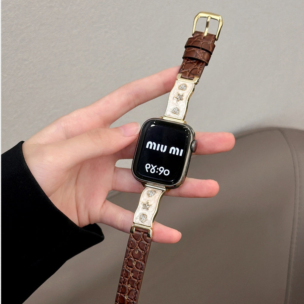 Evelina Jewelry Leather Band For Apple Watch