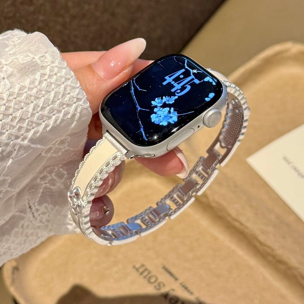Celestine Crystal Leather Band For Apple Watch