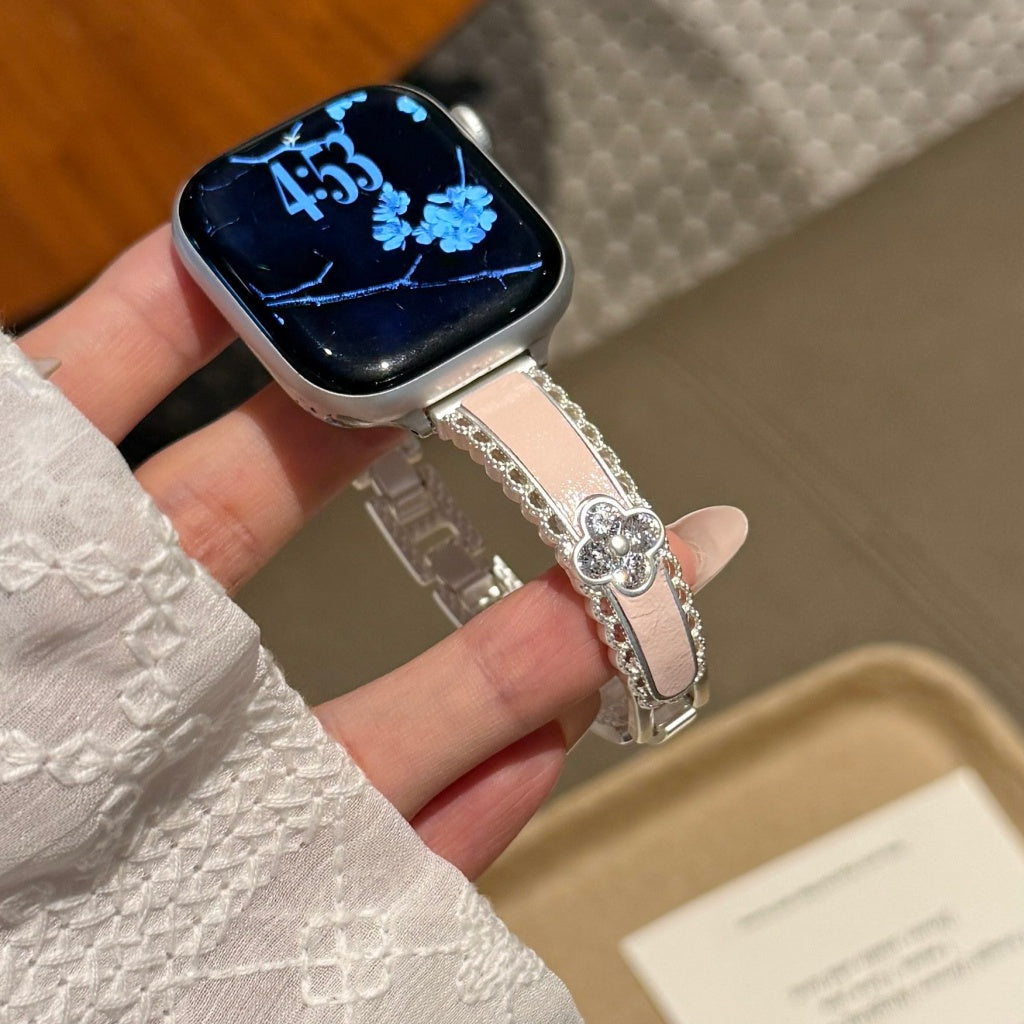 Celestine Crystal Leather Band For Apple Watch