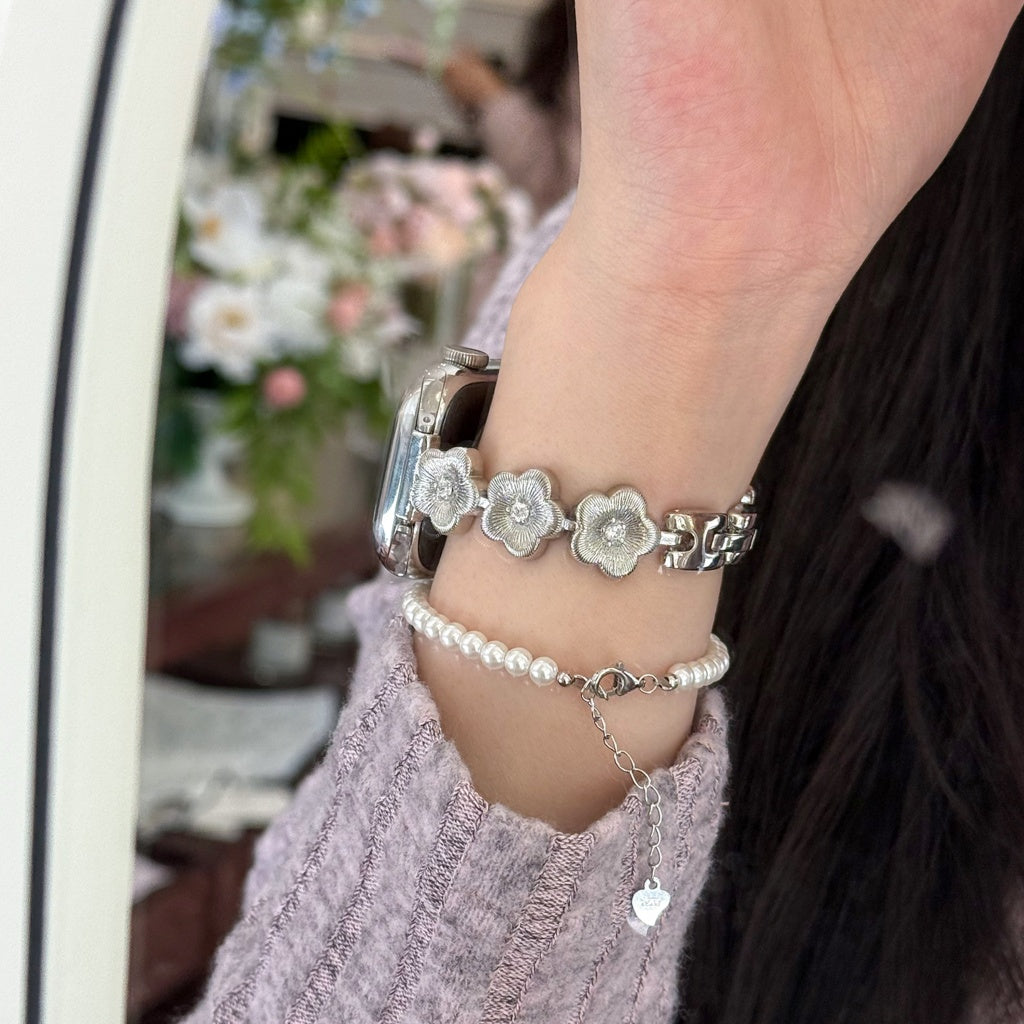 Floral Metal Bracelet For Apple Watch