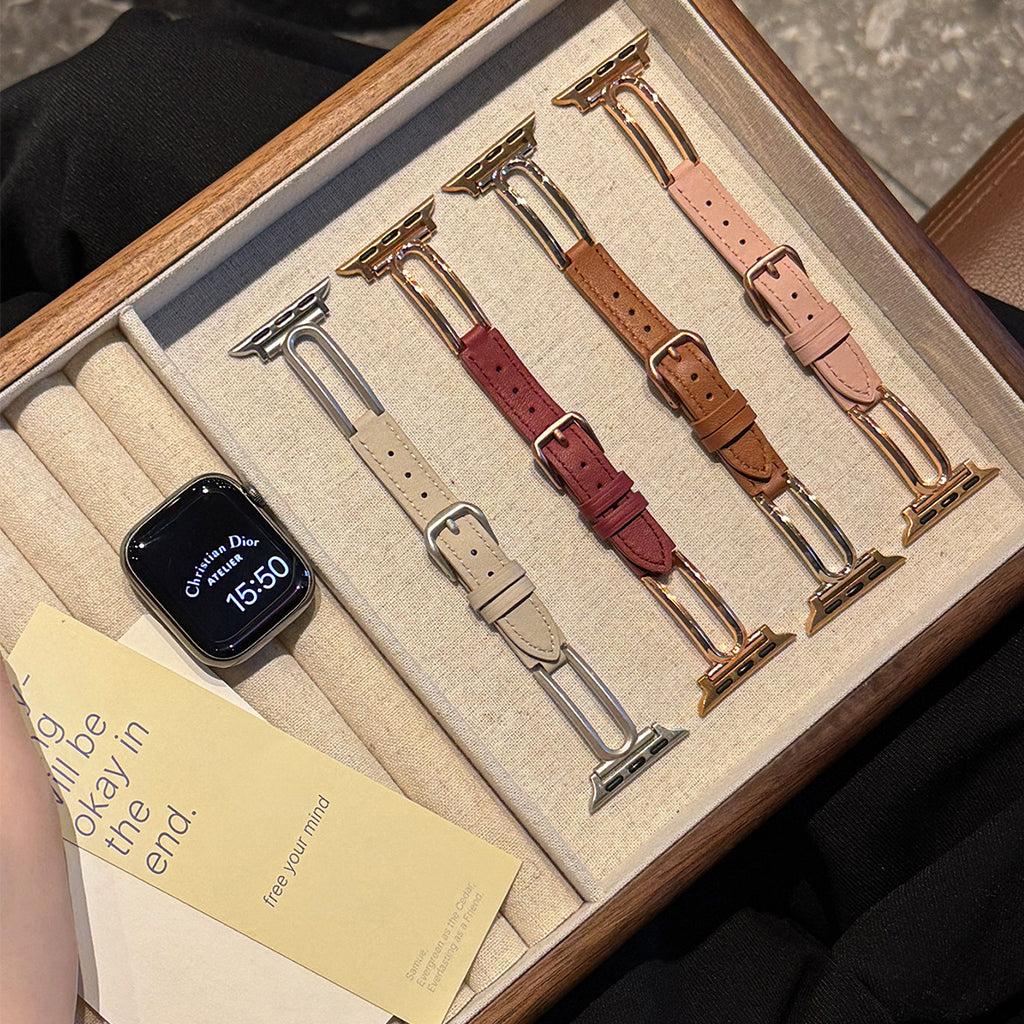 Aurelia Elegant Leather Band For Apple Watch