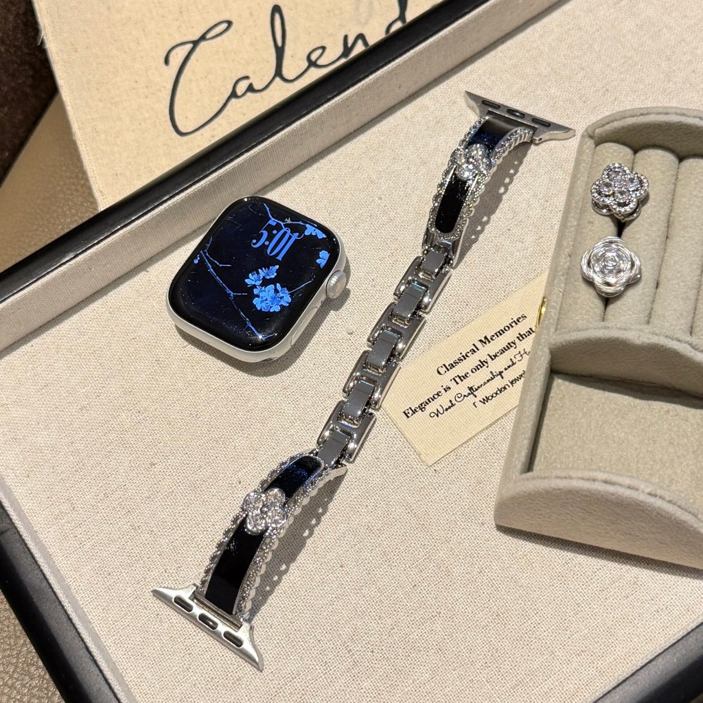 Celestine Crystal Leather Band For Apple Watch
