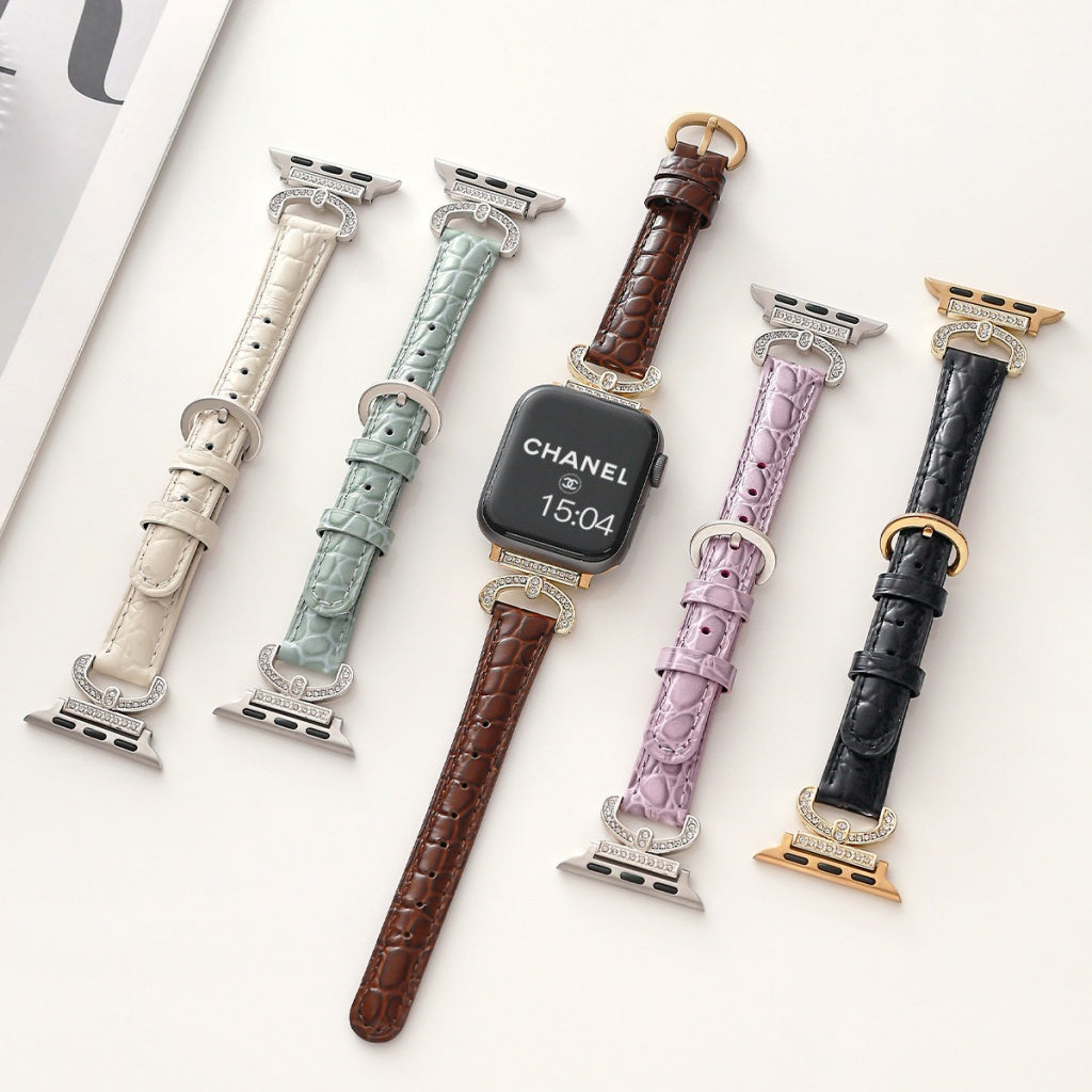 Regina Crystal Leather Band for Apple Watch
