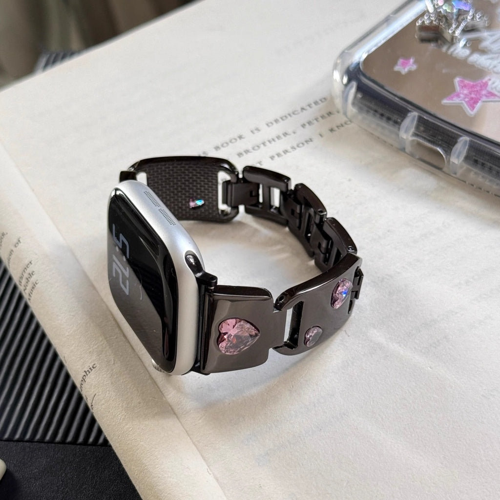 Heart Diamond Metal For Apple Watch Band