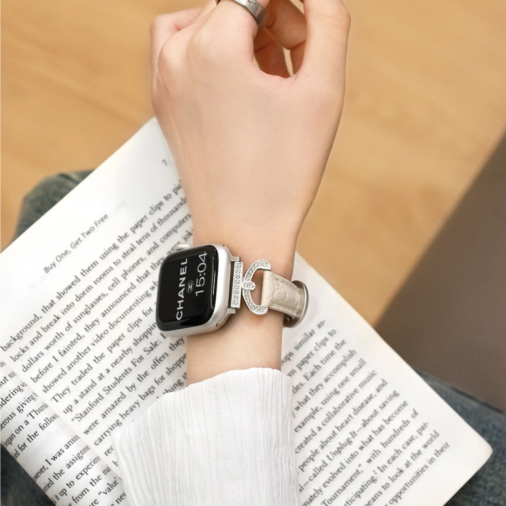 Regina Crystal Leather Band for Apple Watch