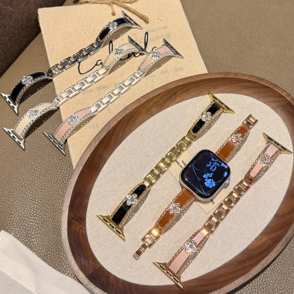 Celestine Crystal Leather Band For Apple Watch