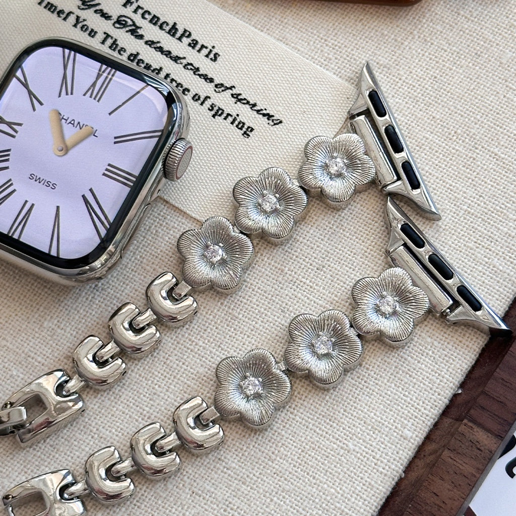 Floral Metal Bracelet For Apple Watch