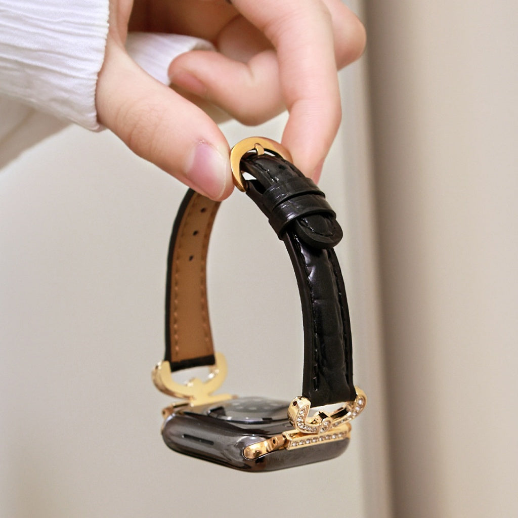 Regina Crystal Leather Band for Apple Watch