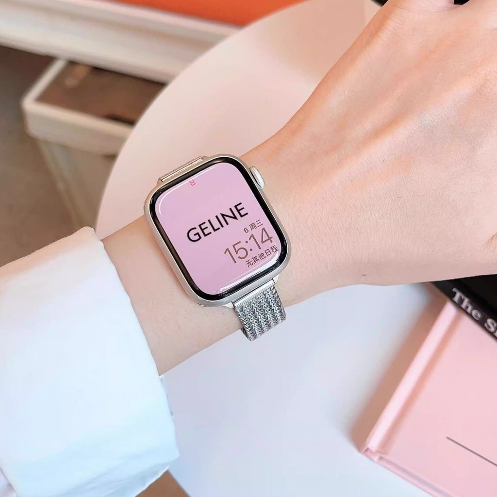 Wheat Pattern Metal Watch Band