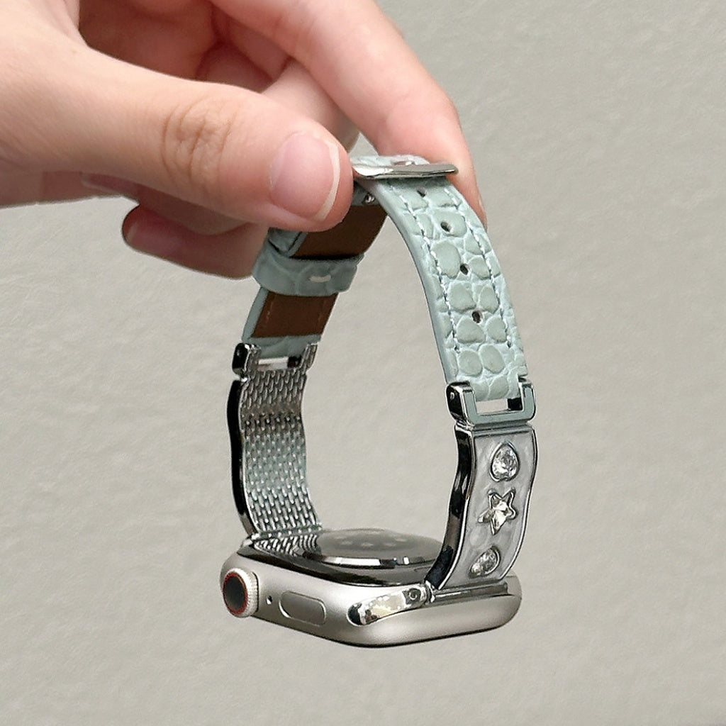 Evelina Jewelry Leather Band For Apple Watch