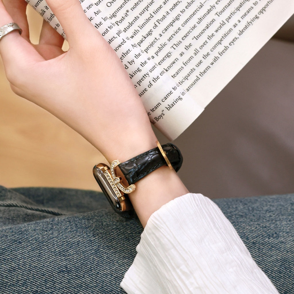Regina Crystal Leather Band for Apple Watch