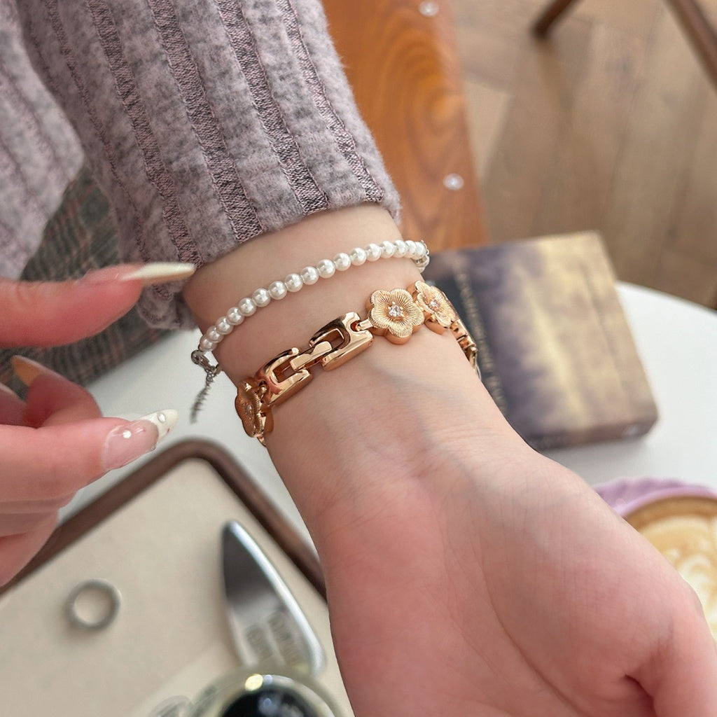 Floral Metal Bracelet For Apple Watch