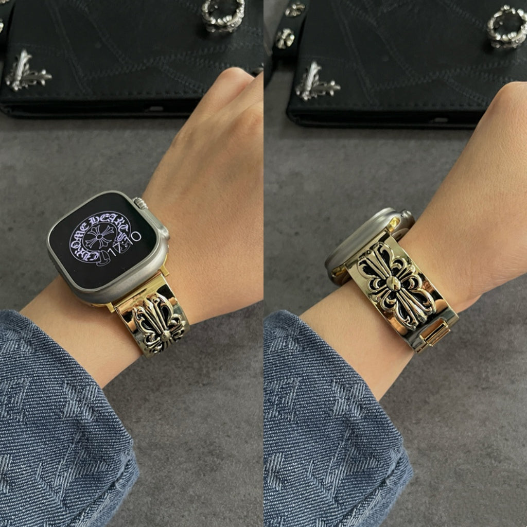Retro Chrome Hearts Metal Apple Watch Band