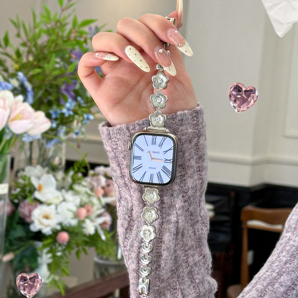 Floral Metal Bracelet For Apple Watch