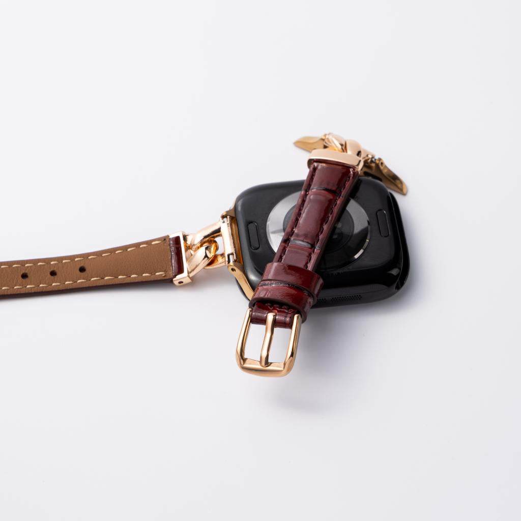 Vivienne Crocodile Leather Band For Apple Watch