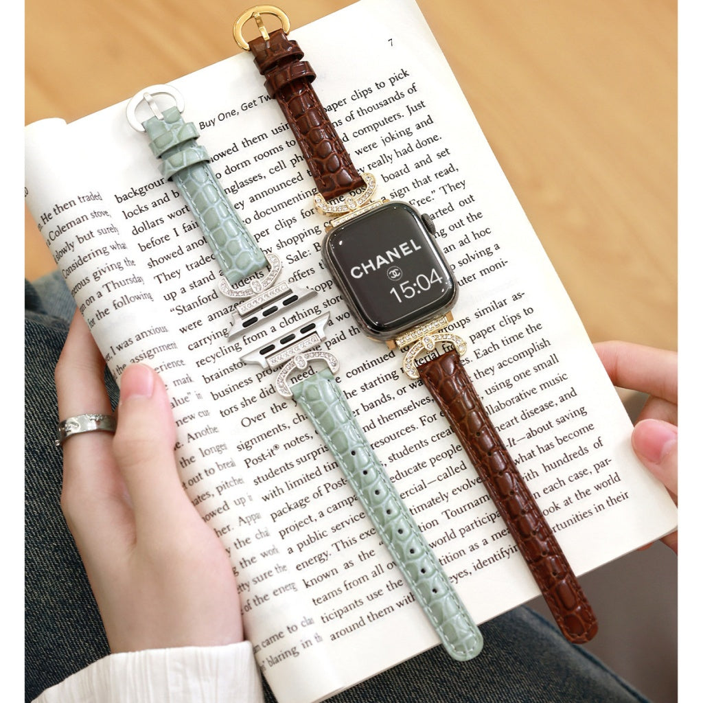 Regina Crystal Leather Band for Apple Watch