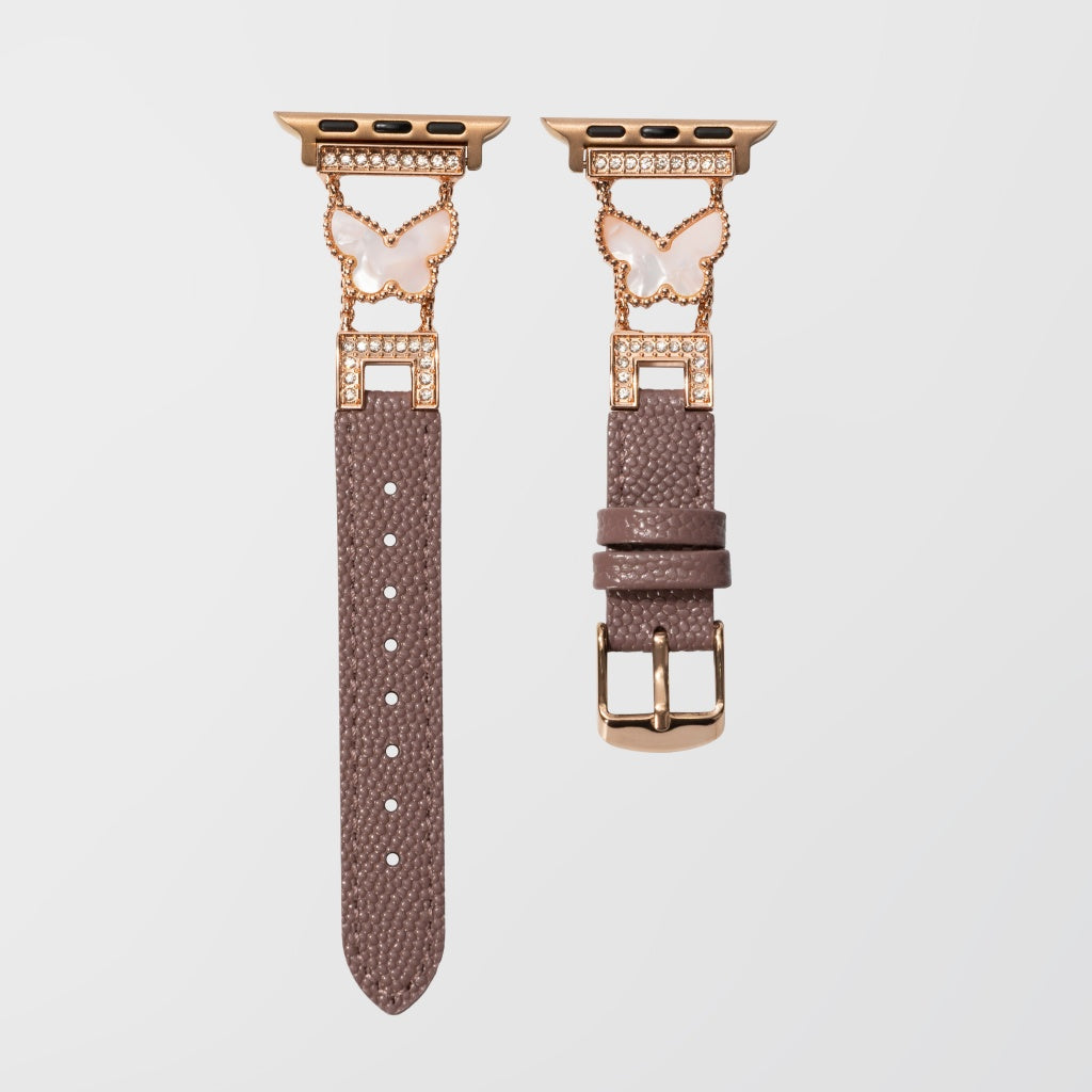 Rosabelle Butterfly Leather Band for Apple Watch