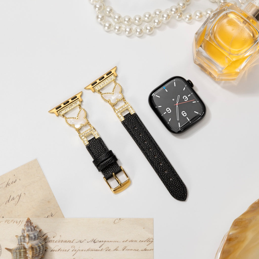 Rosabelle Butterfly Leather Band for Apple Watch