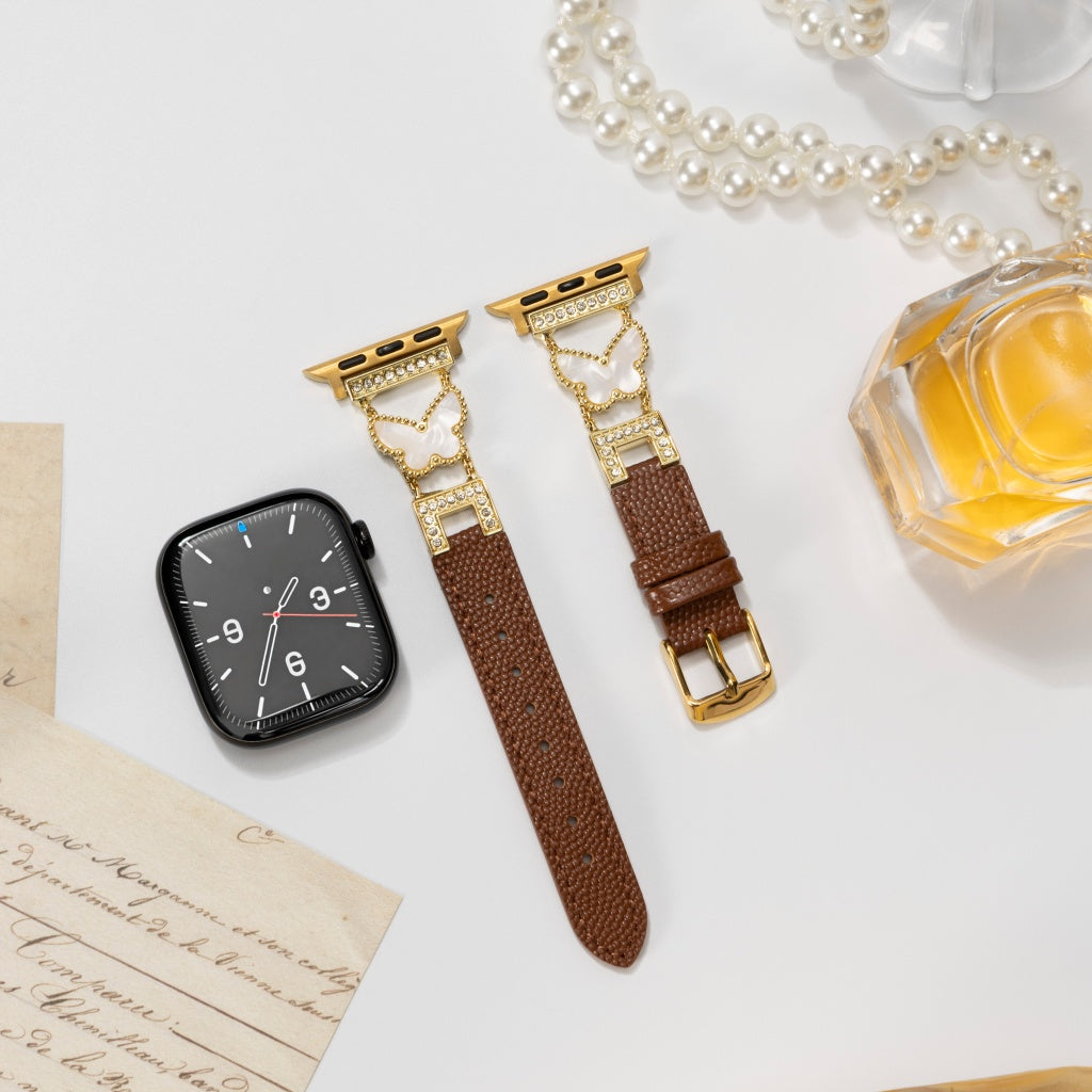 Rosabelle Butterfly Leather Band for Apple Watch