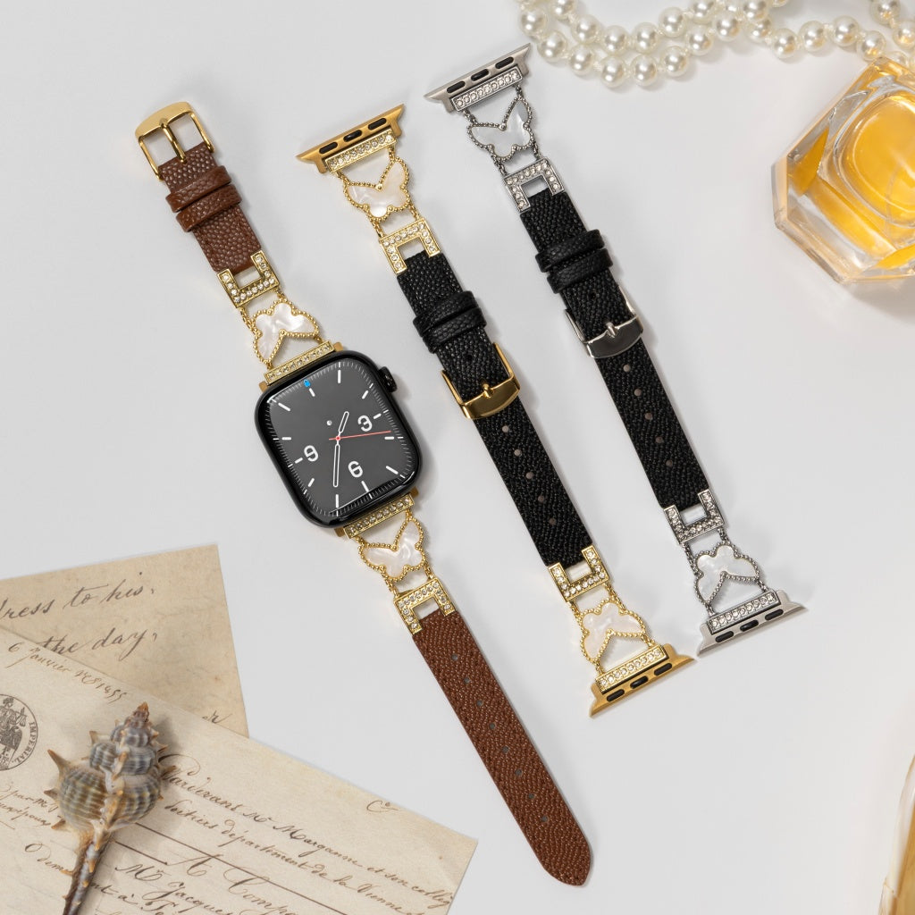 Rosabelle Butterfly Leather Band for Apple Watch