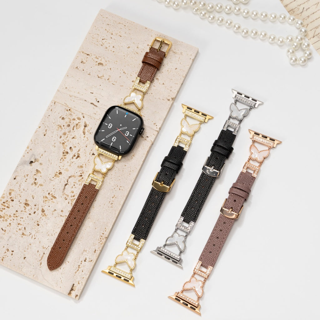 Rosabelle Butterfly Leather Band for Apple Watch