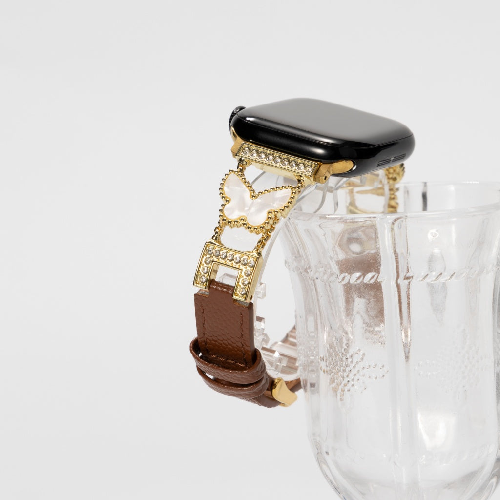 Rosabelle Butterfly Leather Band for Apple Watch