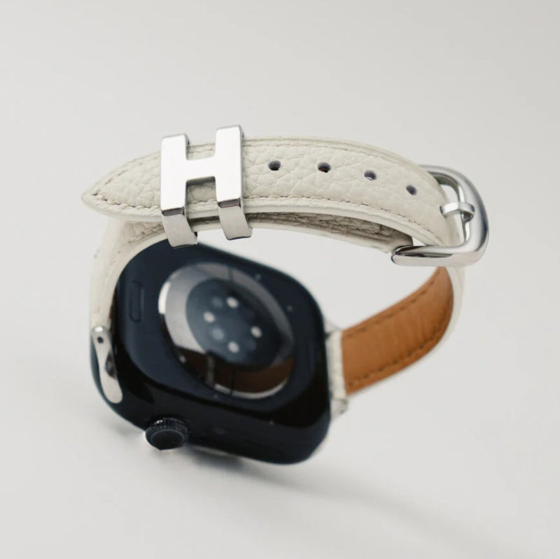 Leather H Metal Buckle Band