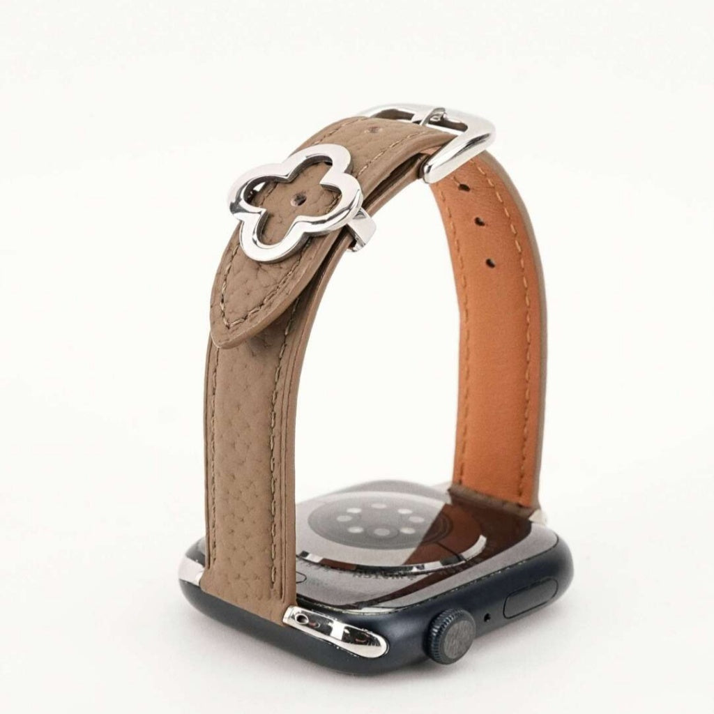 Clover Decor Leather Apple Watch Band