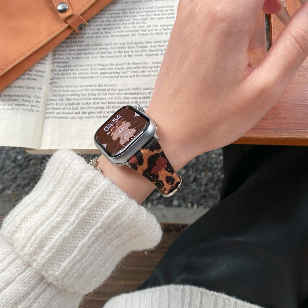 Vintage Leopard Print Leather Band