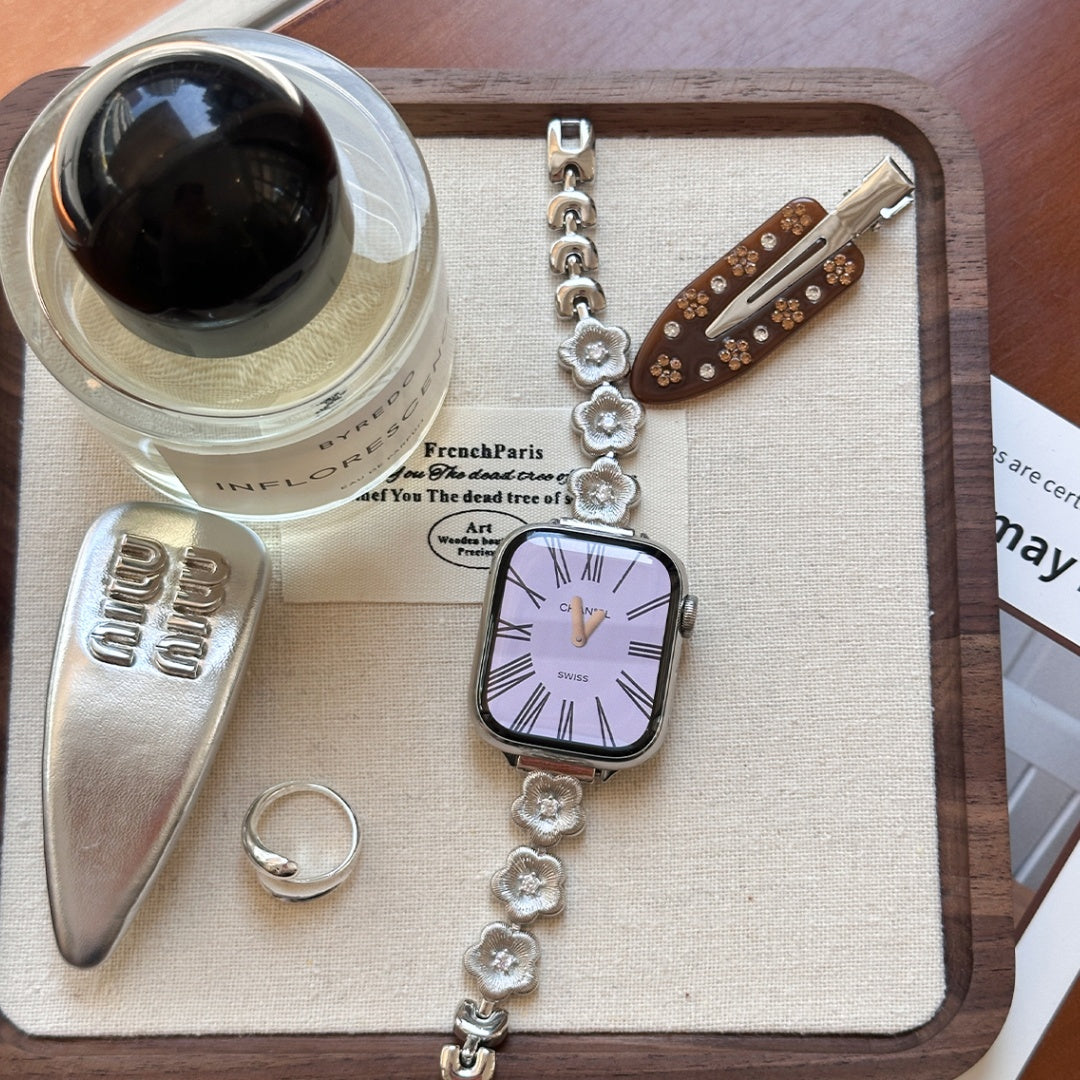 Floral Metal Bracelet For Apple Watch