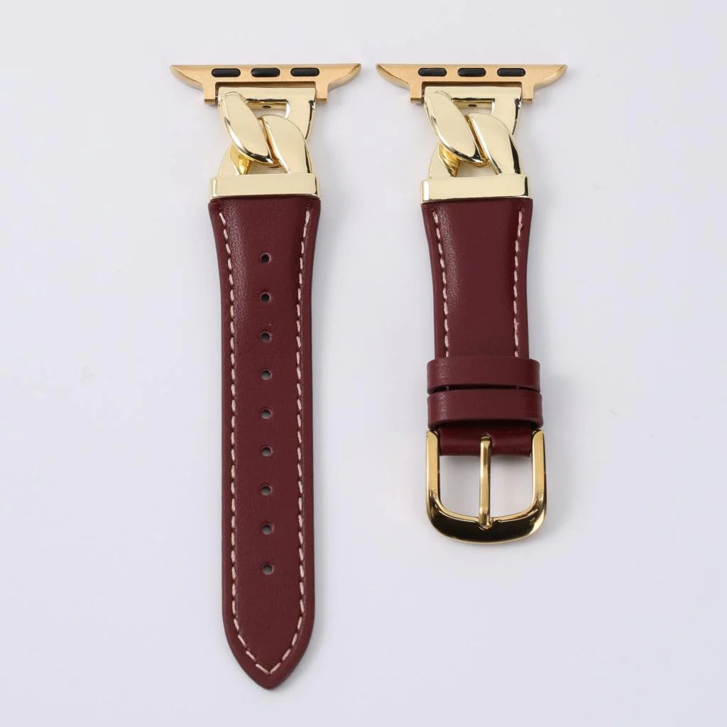 Leather & Chain Apple Watch Band