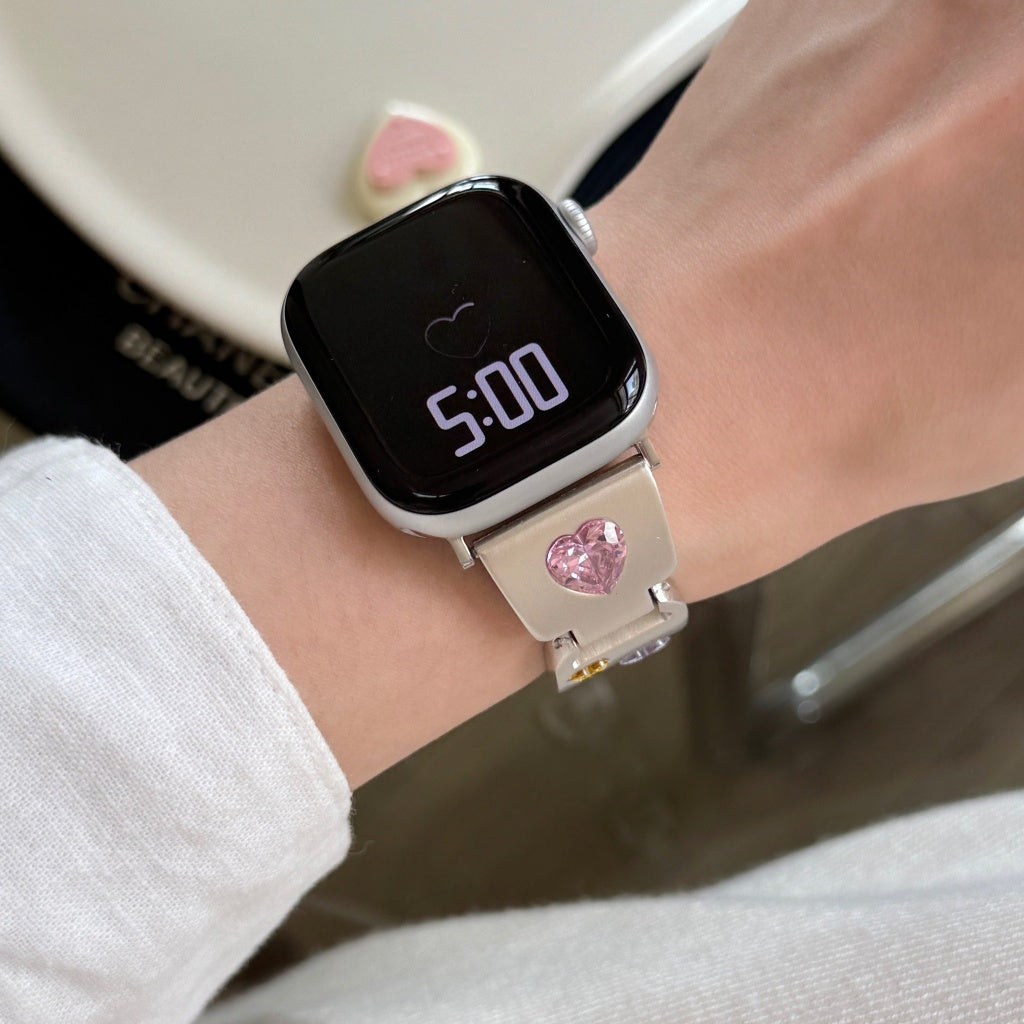 Heart Diamond Metal For Apple Watch Band