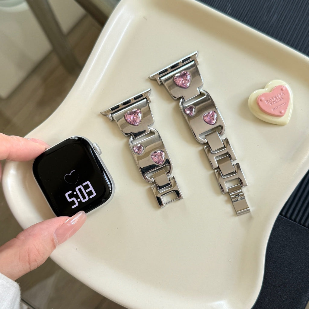 Heart Diamond Metal For Apple Watch Band