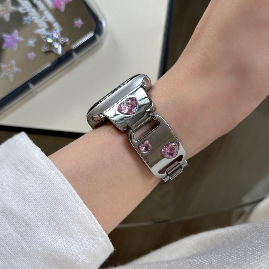 Heart Diamond Metal For Apple Watch Band