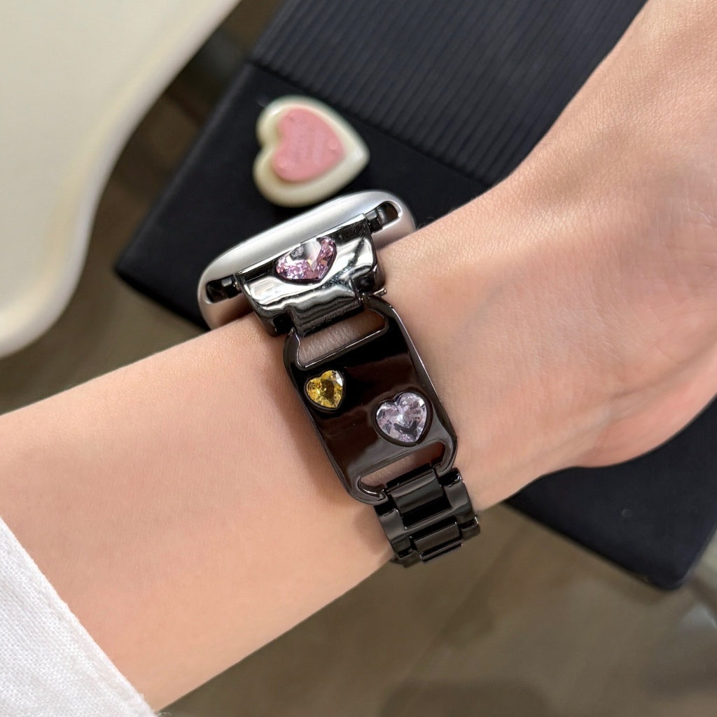Heart Diamond Metal For Apple Watch Band