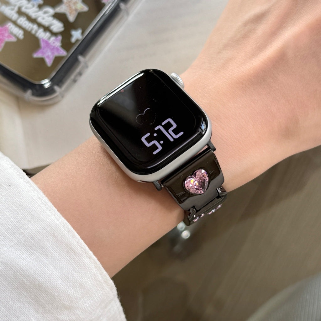Heart Diamond Metal For Apple Watch Band