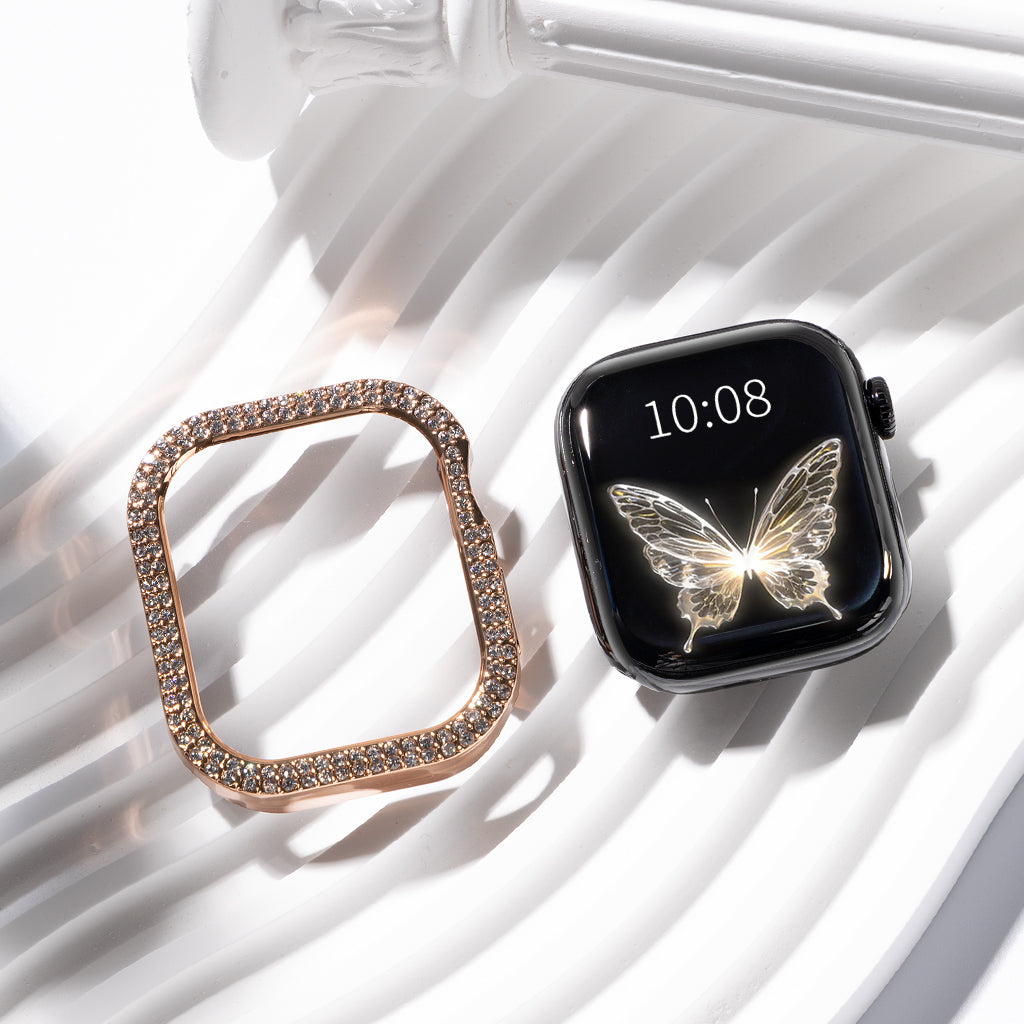 Bling Rhinestone Case Cover With Tempered Glass