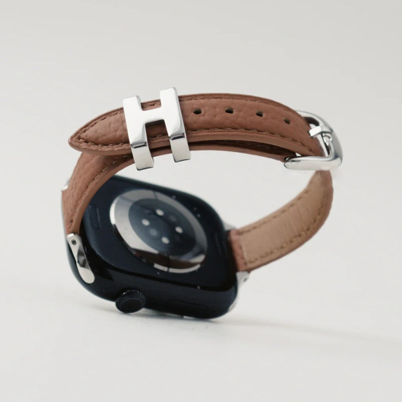 Leather H Metal Buckle Band