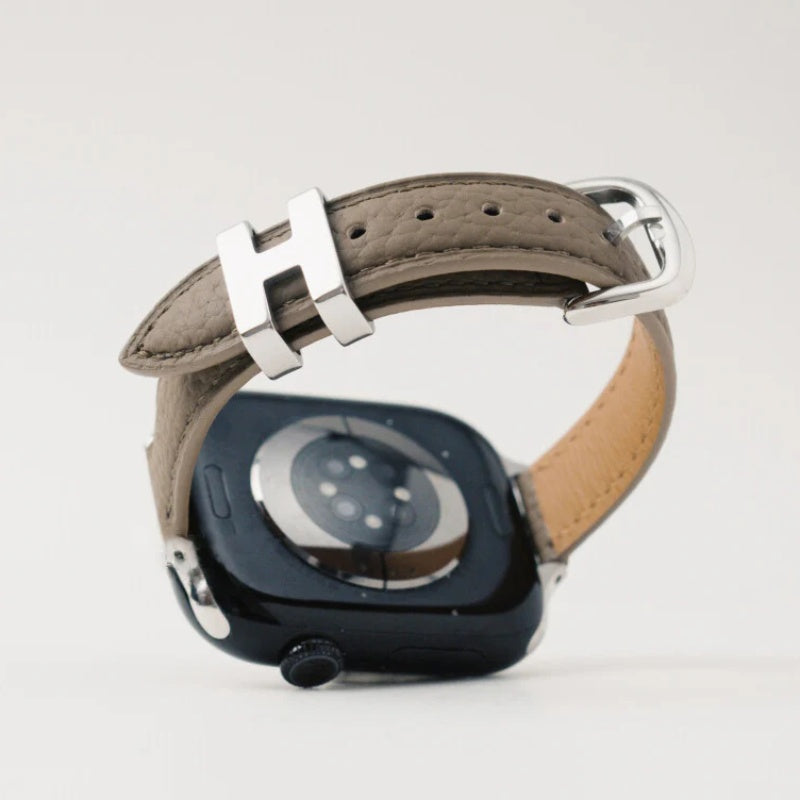 Leather H Metal Buckle Band